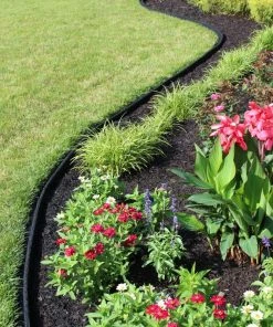 Rubberific 4-ft Black Rubber Landscape Edging Section -Landscaping Online Outlet 03604466