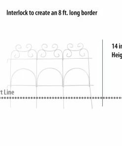 Garden Accents Edging 14-in H x 8-t L White Scroll Folding Fence -Landscaping Online Outlet 09814776