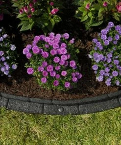 Rubberific 4-ft Black Rubber Landscape Edging Section -Landscaping Online Outlet 15926962