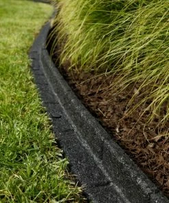 Rubberific 4-ft Black Rubber Landscape Edging Section -Landscaping Online Outlet 15926963