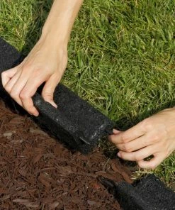Rubberific 4-ft Black Rubber Landscape Edging Section -Landscaping Online Outlet 15926964