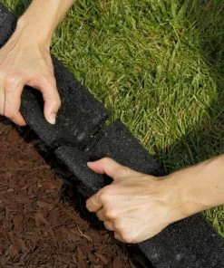 Rubberific 4-ft Black Rubber Landscape Edging Section -Landscaping Online Outlet 15926965