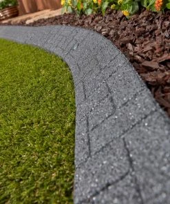Rubberific 4-ft Gray Rubber Landscape Edging Section -Landscaping Online Outlet 16707656