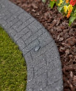 Rubberific 4-ft Gray Rubber Landscape Edging Section -Landscaping Online Outlet 16707657