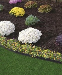 EasyFlex 2.5 in. x 20 ft. Scallop Black Woodgrain No-Dig Edging Kit -Landscaping Online Outlet 43438444