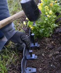 EasyFlex 2.5 in. x 20 ft. Scallop Black Woodgrain No-Dig Edging Kit -Landscaping Online Outlet 43438447